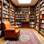 **A cozy German bookstore:** Depict a warm and inviting bookstore in Germany. Showcase shelves filled with books, a comfortable reading corner with armchairs, and friendly staff assisting customers. Emphasize the atmosphere that encourages browsing and discovery. Capture the essence of a traditional "Buchhandlung."