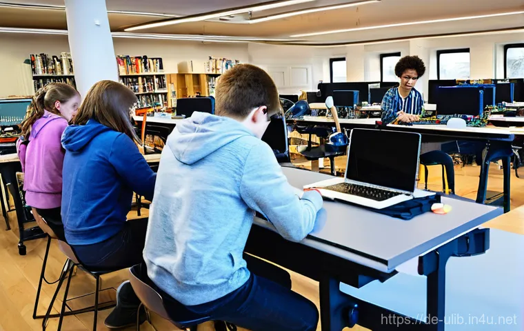 지역 특화 도서관 만들기 - **Prompt:** A cozy, modern library interior designed as a "Third Place" in Germany. Natural light st...
